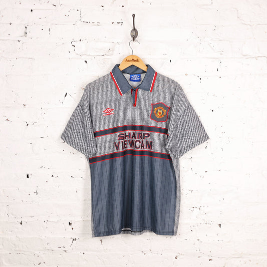 Manchester United 1995 Umbro Away Football Shirt - Grey - L