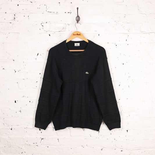 Lacoste 90s Texture Knit Jumper - Black - M