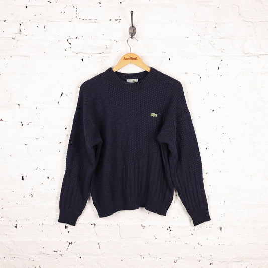 Lacoste 90s Texture Knit Jumper - Blue - XS