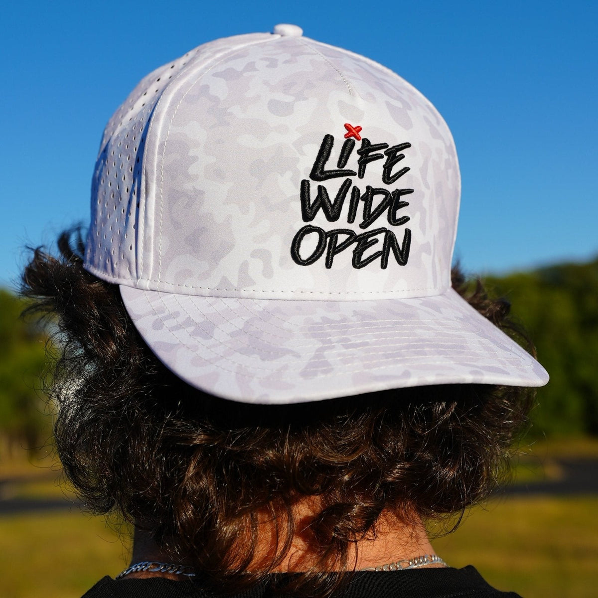 White Camo Curved Brim Snapback